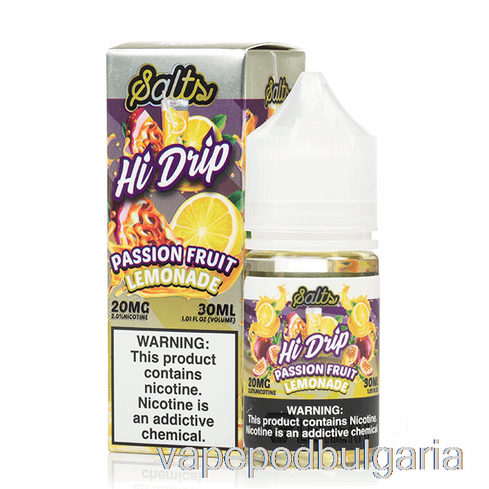 Vape 10000 Дръпки маракуя лимонада - Hi-drip Salts - 30ml 50mg